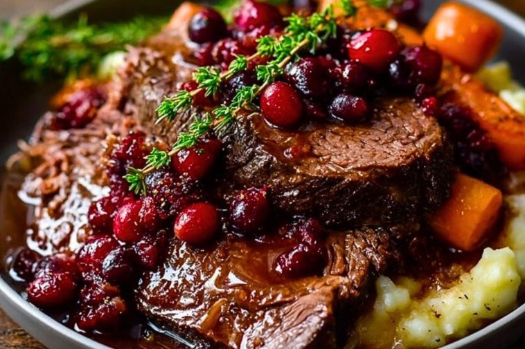 Tender Balsamic Cranberry Beef Roast