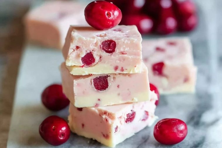 White Chocolate Cherry Fudge