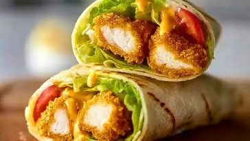 Crispy Chicken Nugget Wraps