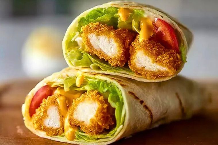 Crispy Chicken Nugget Wraps