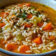 Ground Turkey and Rice Soup