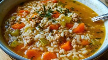 Ground Turkey and Rice Soup