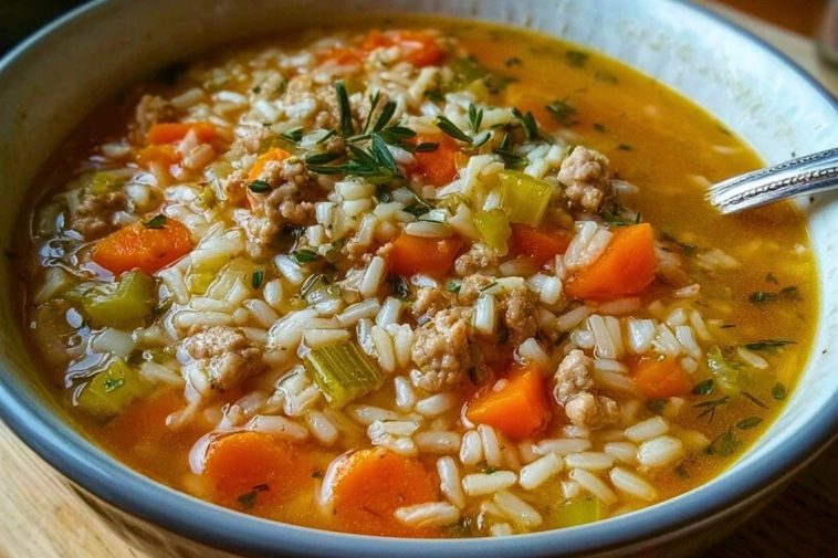 Ground Turkey and Rice Soup
