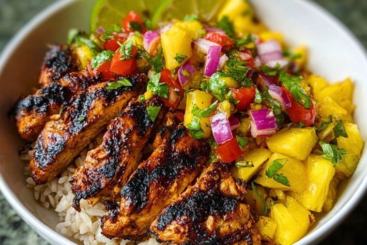 Jerk Chicken Bowl with Pineapple Salsa