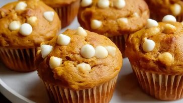 Moist Pumpkin White Chocolate Chip Muffins