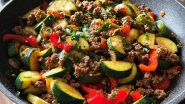 Quick Mediterranean Ground Beef and Veggie Stir Fry