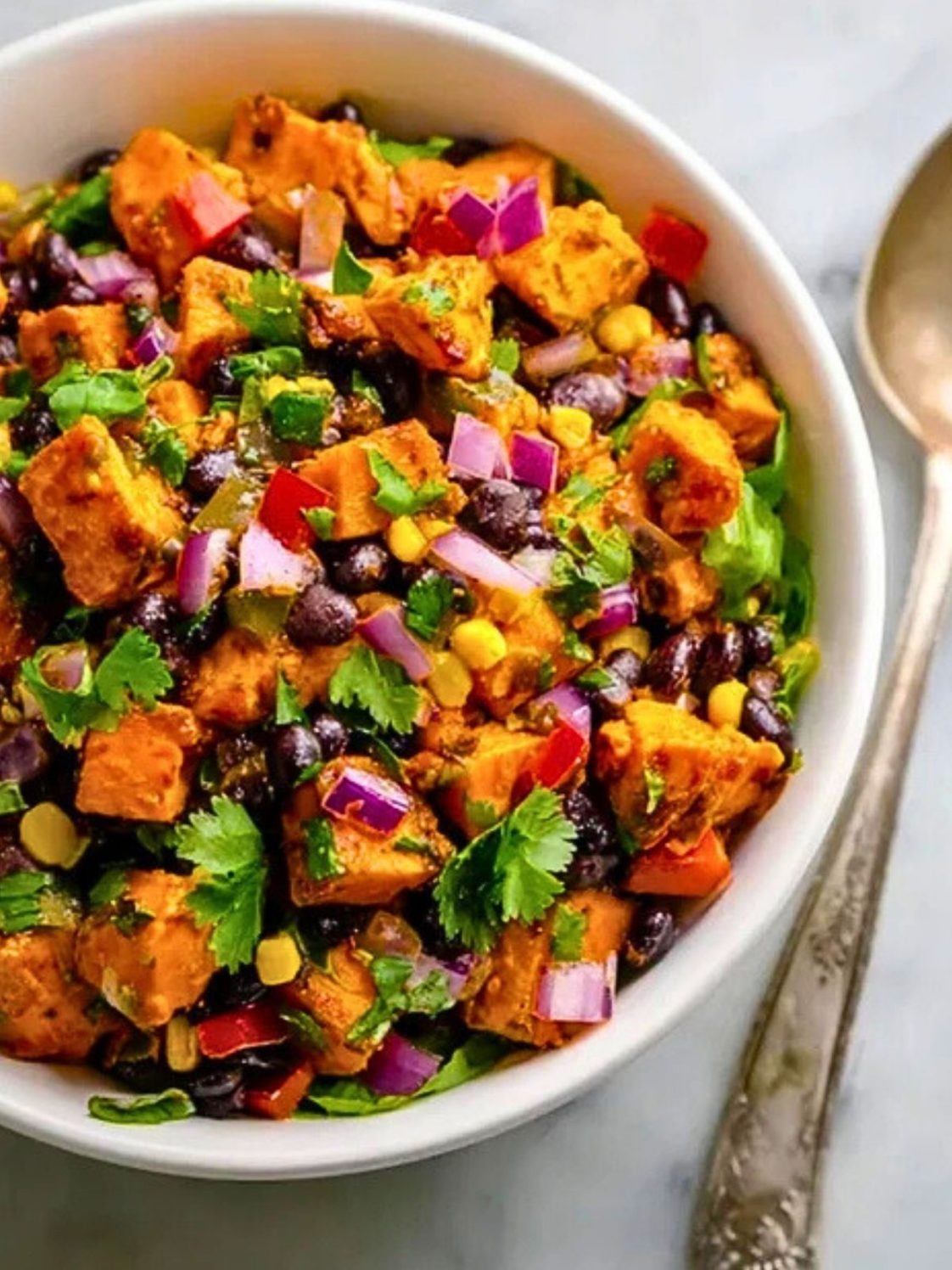 Roasted Sweet Potato Black Bean Salad